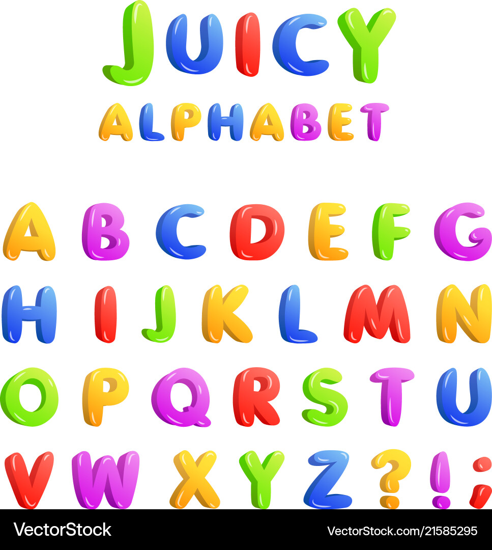 Colorful Kids Alphabet Set Vector Image