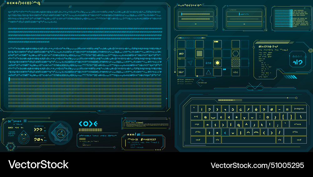 Data elements for sci-fi interface Data elements for sci-fi interface vector image