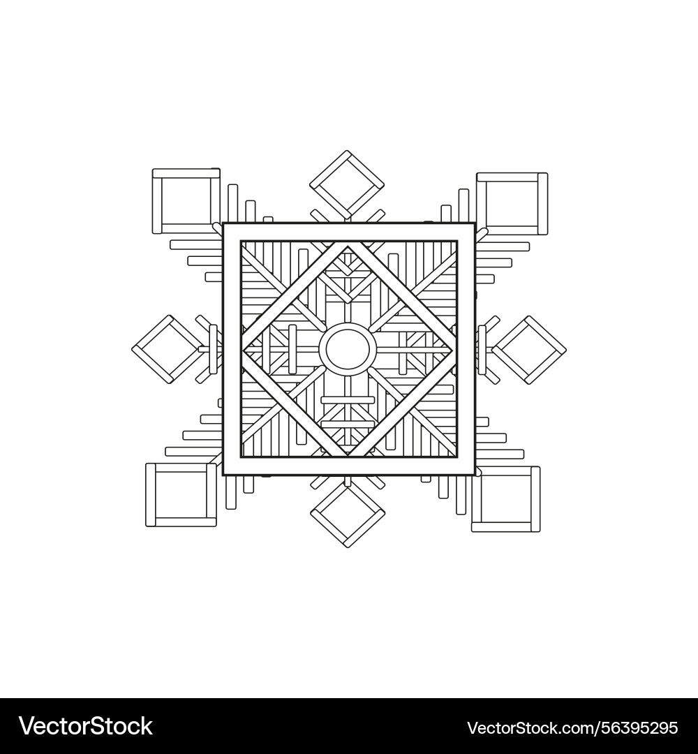 Geometric pattern icon symmetric line design Geometric pattern icon symmetric line design vector image