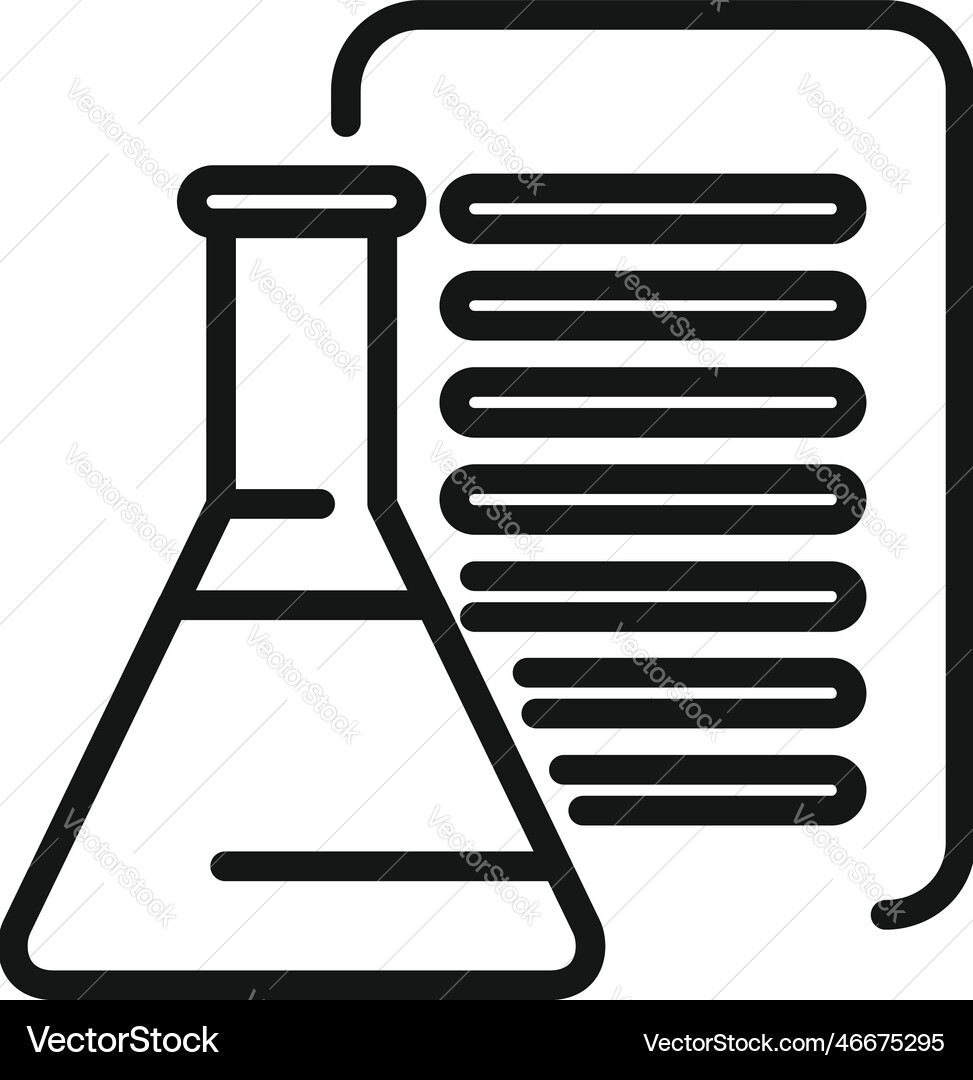 Lab test flask icon outline shield system Vector Image