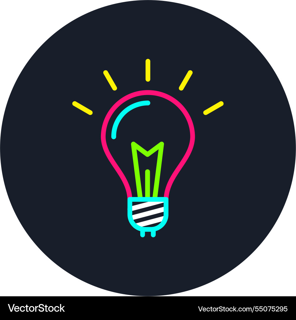 Light bulb line multi color icon Vector Image