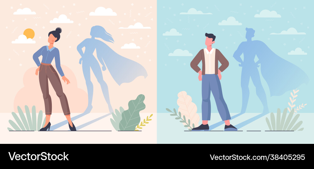 People with courage confidence ambition power People with courage confidence ambition power vector image