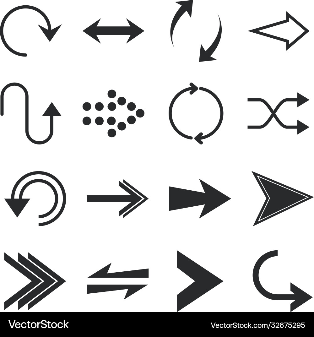 Pfeile Richtung Guide Cursor Web-Navigations-Symbole vektorbild