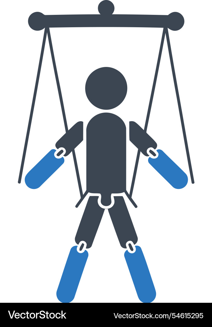 Puppet controlled by strings icon vector image