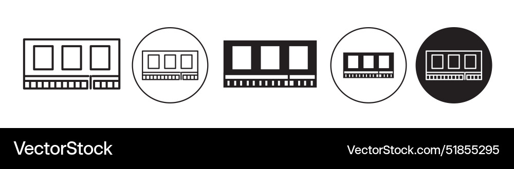 Ram memory icon set collection for web vector image