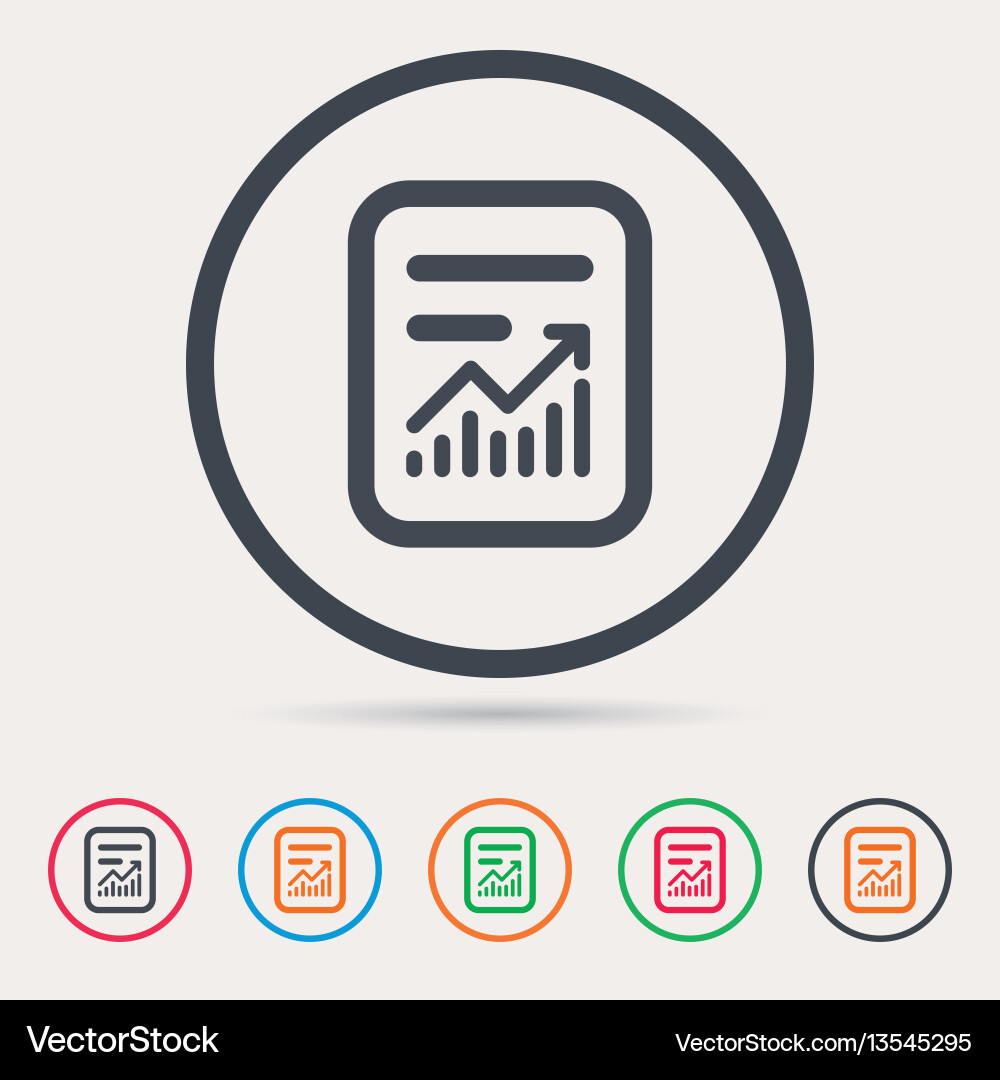 Report file icon document page with statistics Vector Image