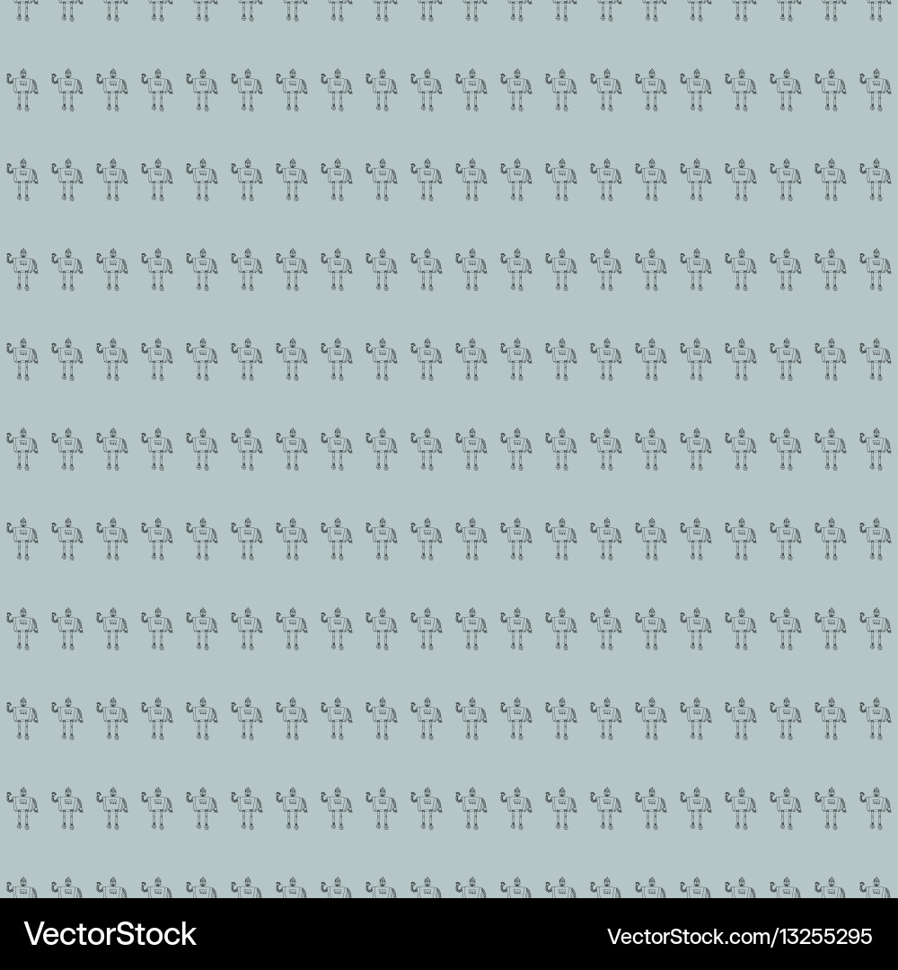 Robot doodles pattern Vector Image