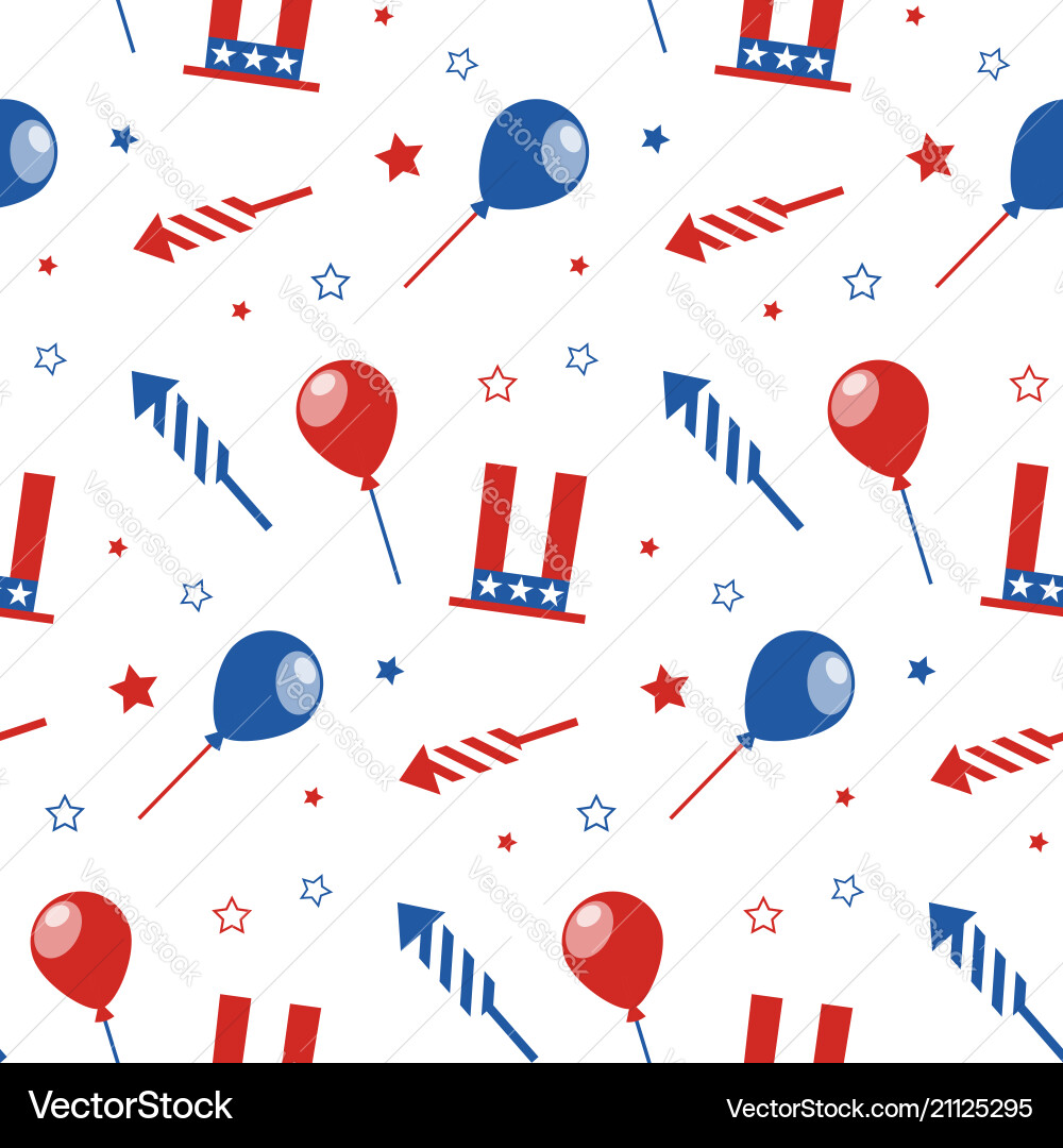 Seamless pattern with festive attributes usa Seamless pattern with festive attributes usa vector image