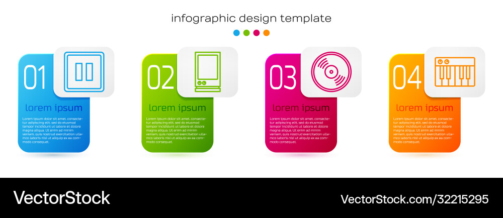 Set line pause button voice assistant vinyl disk Vector Image