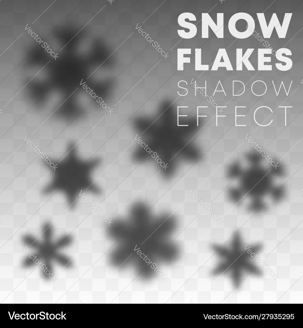 Snowflakes shadow overlay effect on transparent Snowflakes shadow overlay effect on transparent vector image