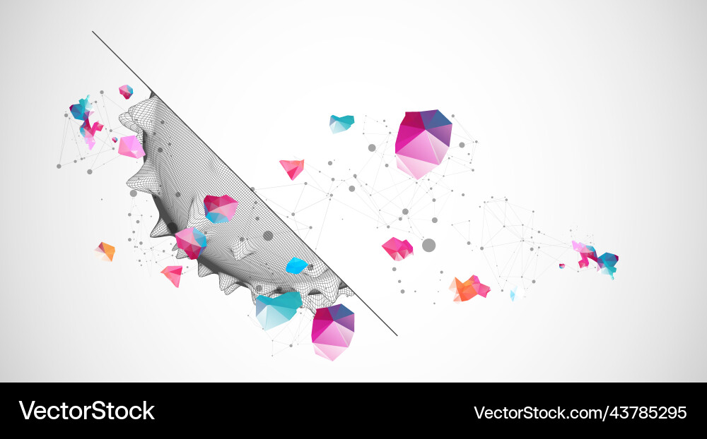 Sphere or virus theme with connected lines Sphere or virus theme with connected lines vector image