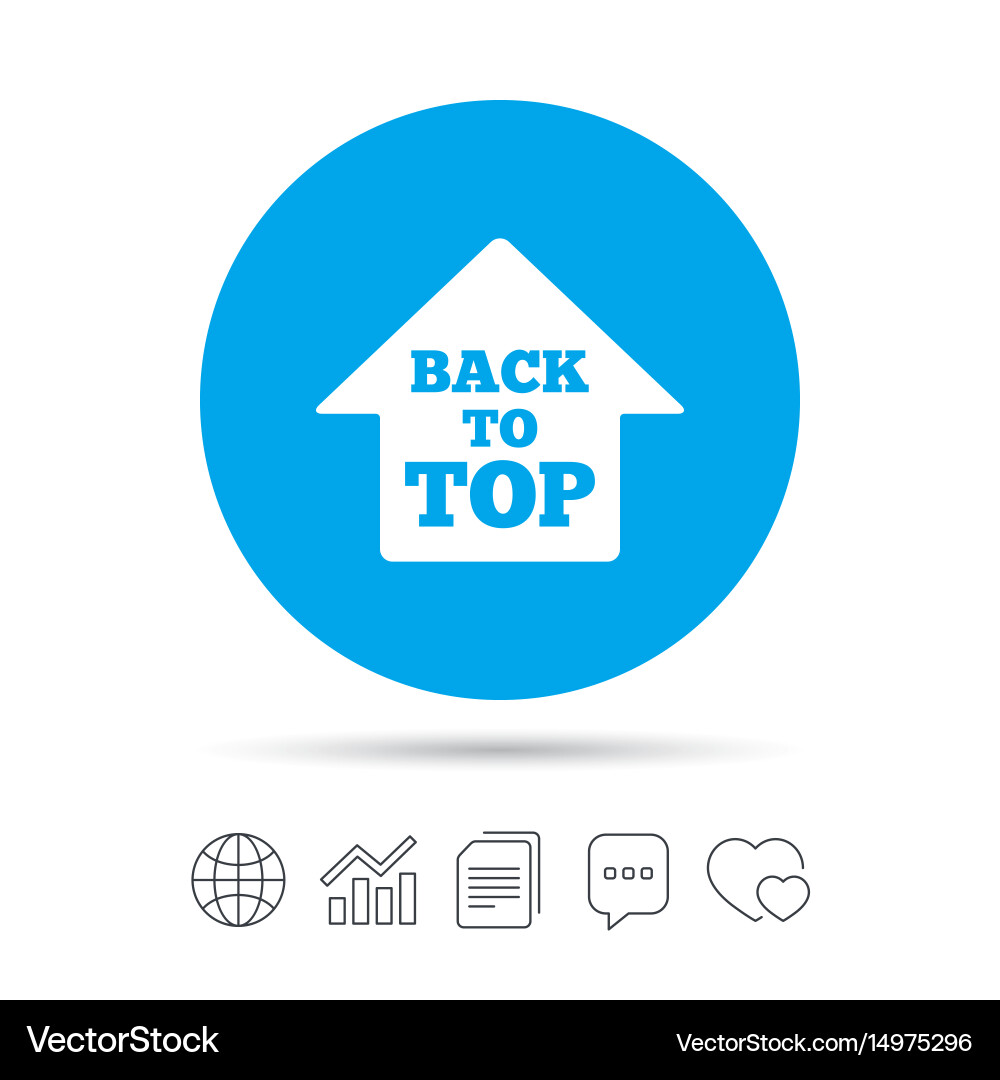 Back to top arrow sign icon scroll up symbol Vector Image