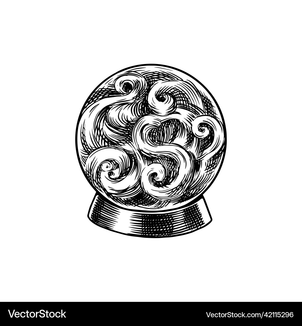 Bohemian esoteric magic ball sketch vintage Bohemian esoteric magic ball sketch vintage Vector Image
