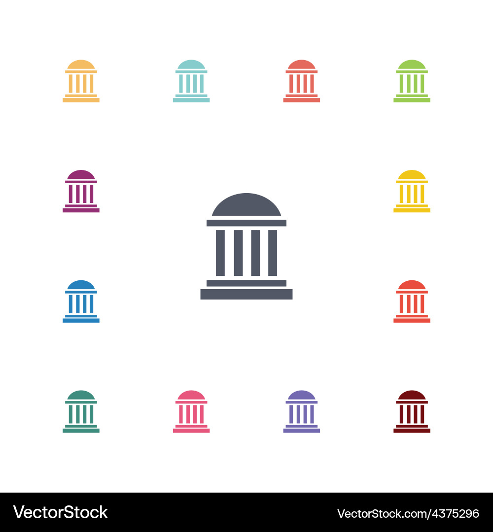 Building flat icons set Vector Image