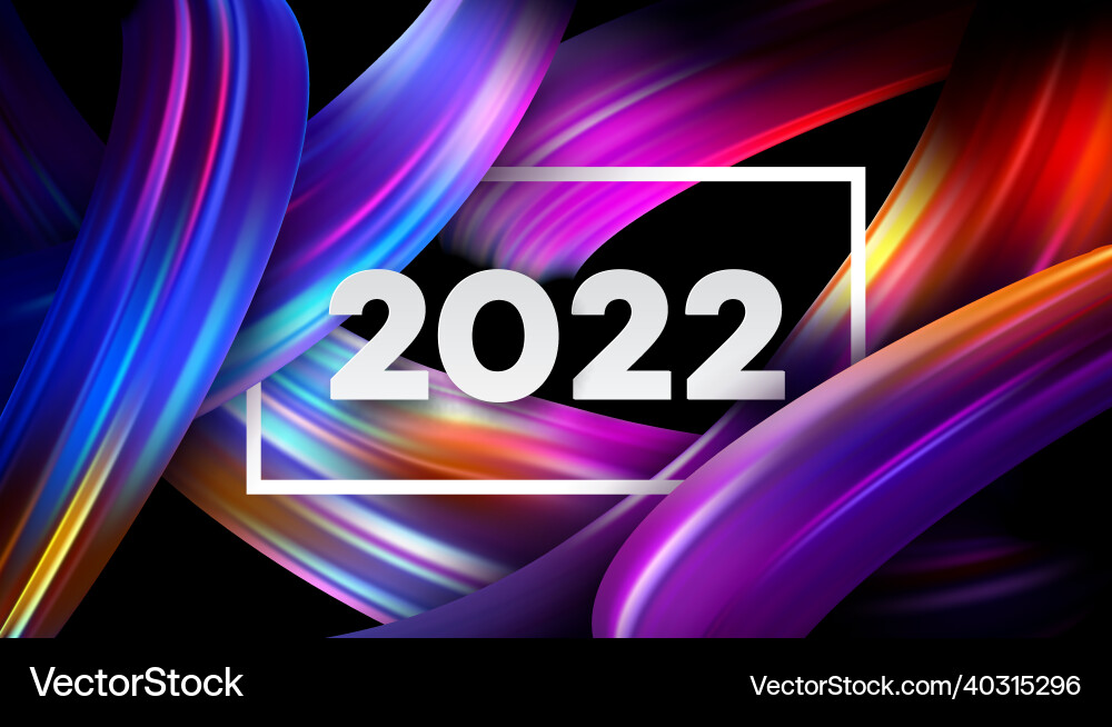 Calendar header 2022 number on colorful abstract Calendar header 2022 number on colorful abstract vector image