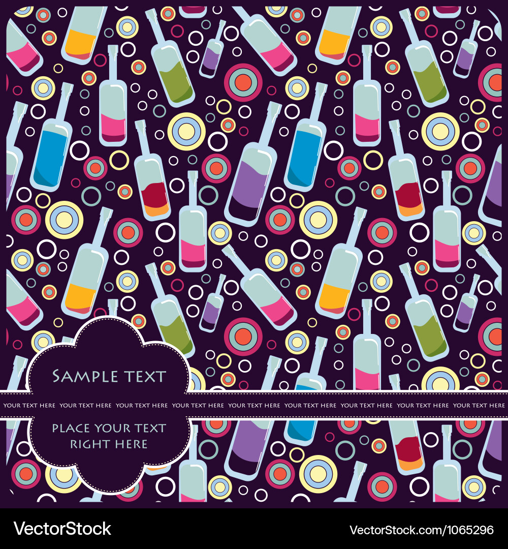 Card with bottles Vector Image