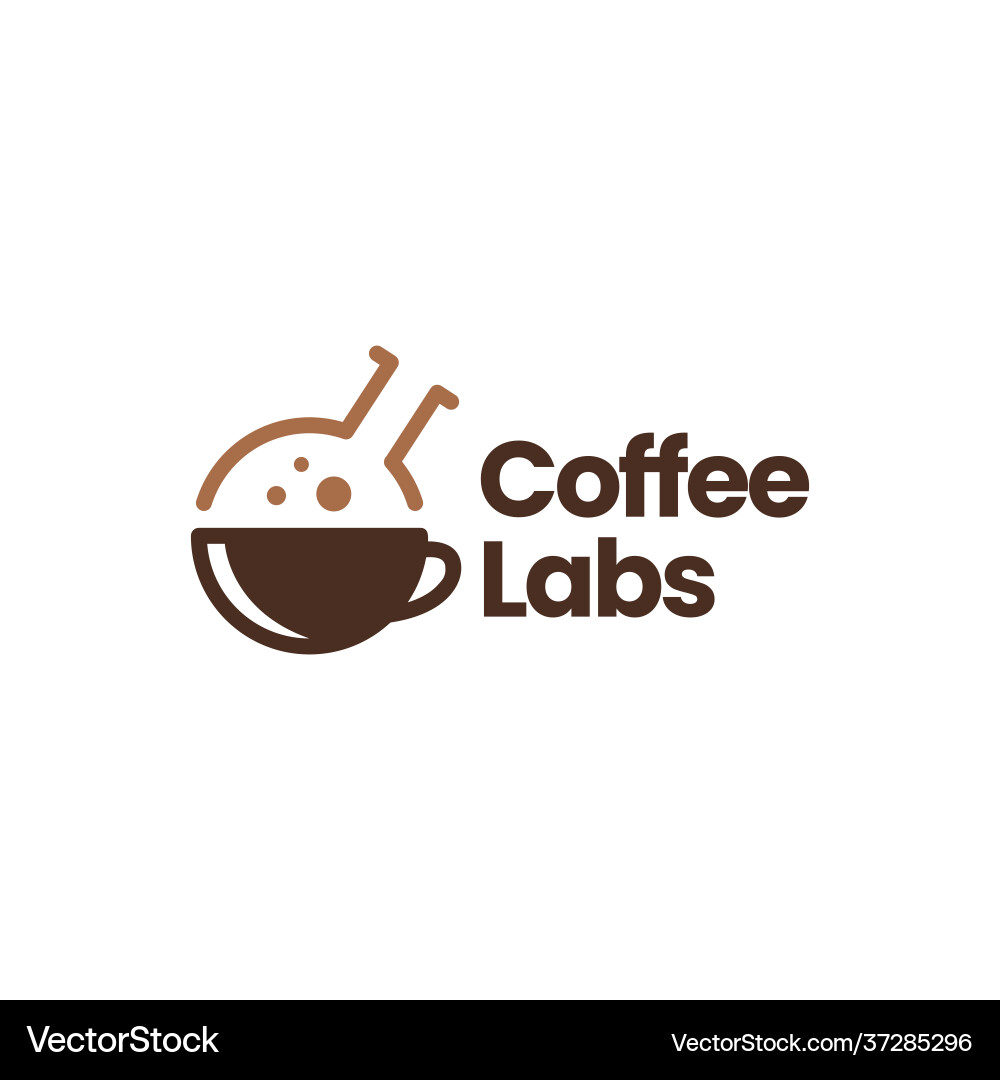 Coffee laboratory lab cup logo icon Coffee laboratory lab cup logo icon vector image