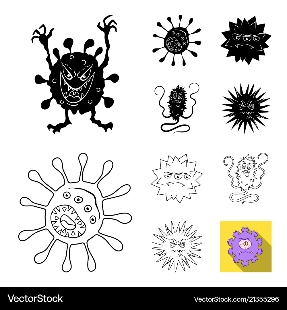 Different types of microbes and viruses Vector Image