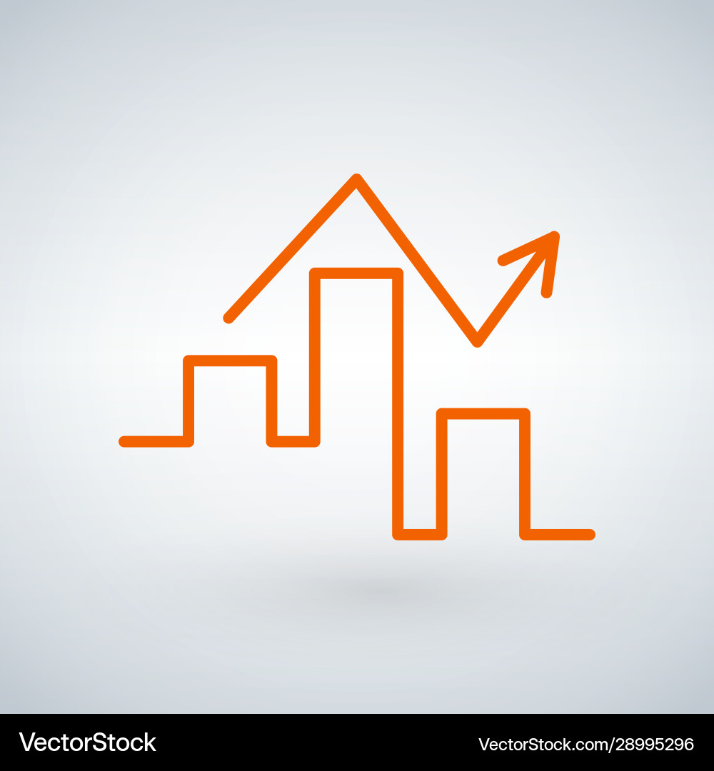 Linear graph icon in trendy flat style isolated Linear graph icon in trendy flat style isolated vector image