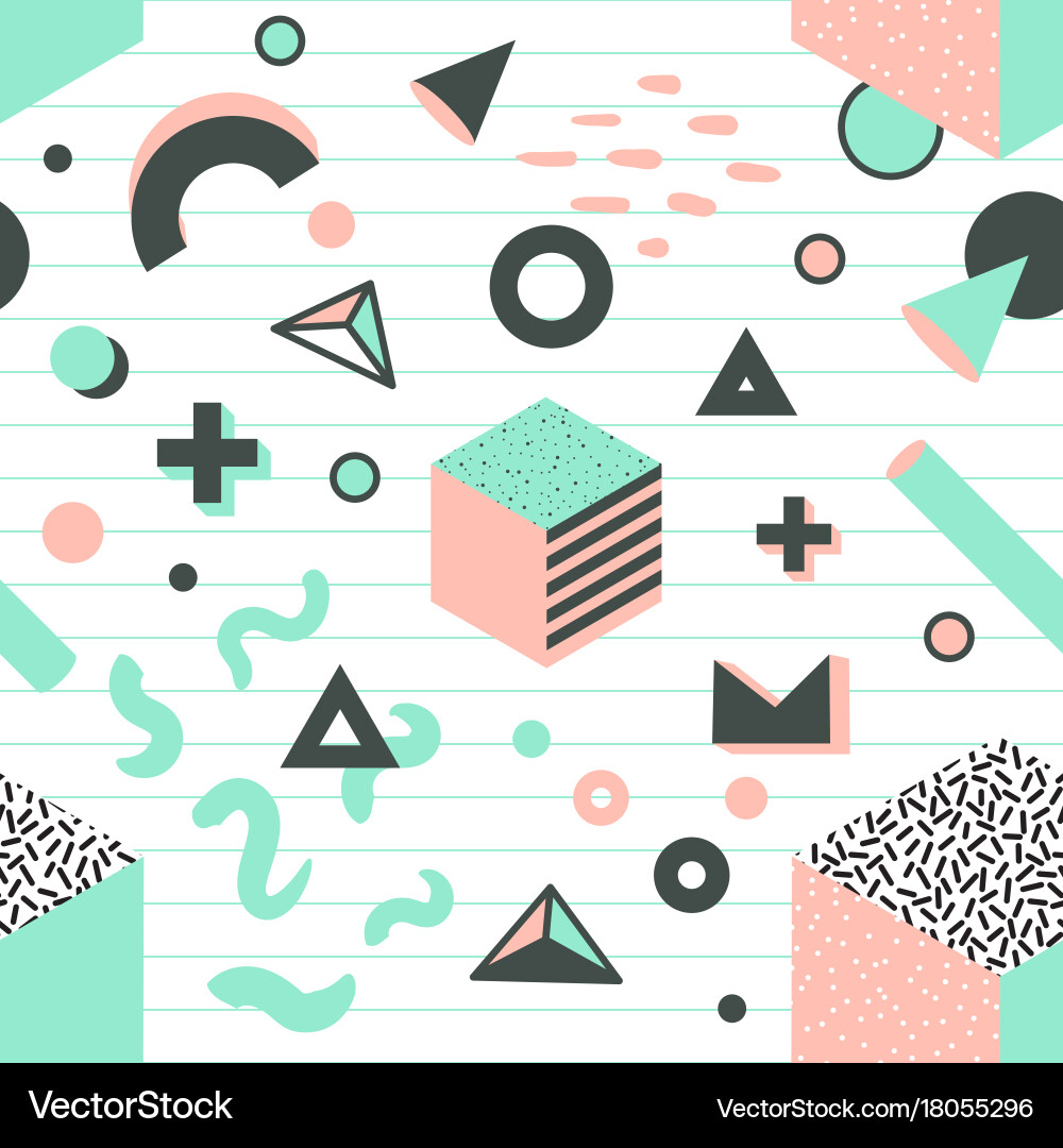Memphis seamless pattern abstract background Vector Image