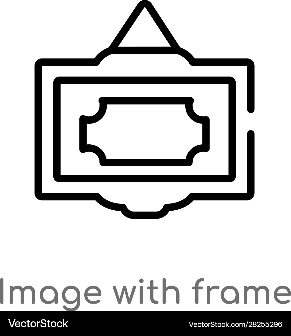 Outline image with frame icon isolated black Vector Image