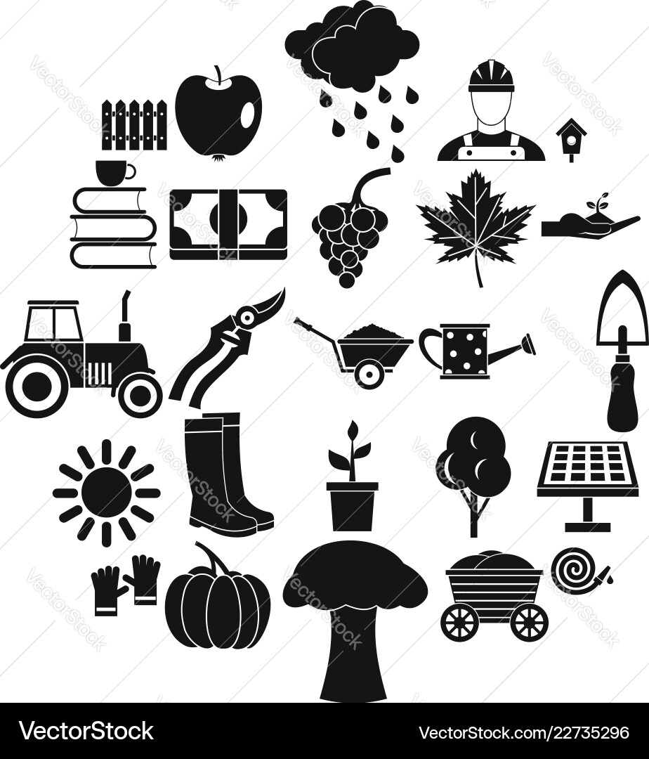 Ranch icons set simple style Ranch icons set simple style vector image