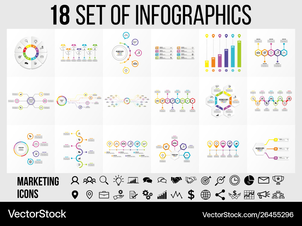 Set of infographics elements design template Vector Image
