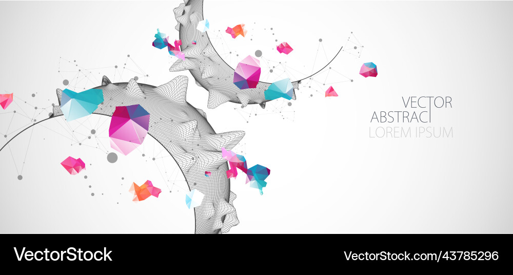 Sphere or virus theme with connected lines Sphere or virus theme with connected lines Vector Image
