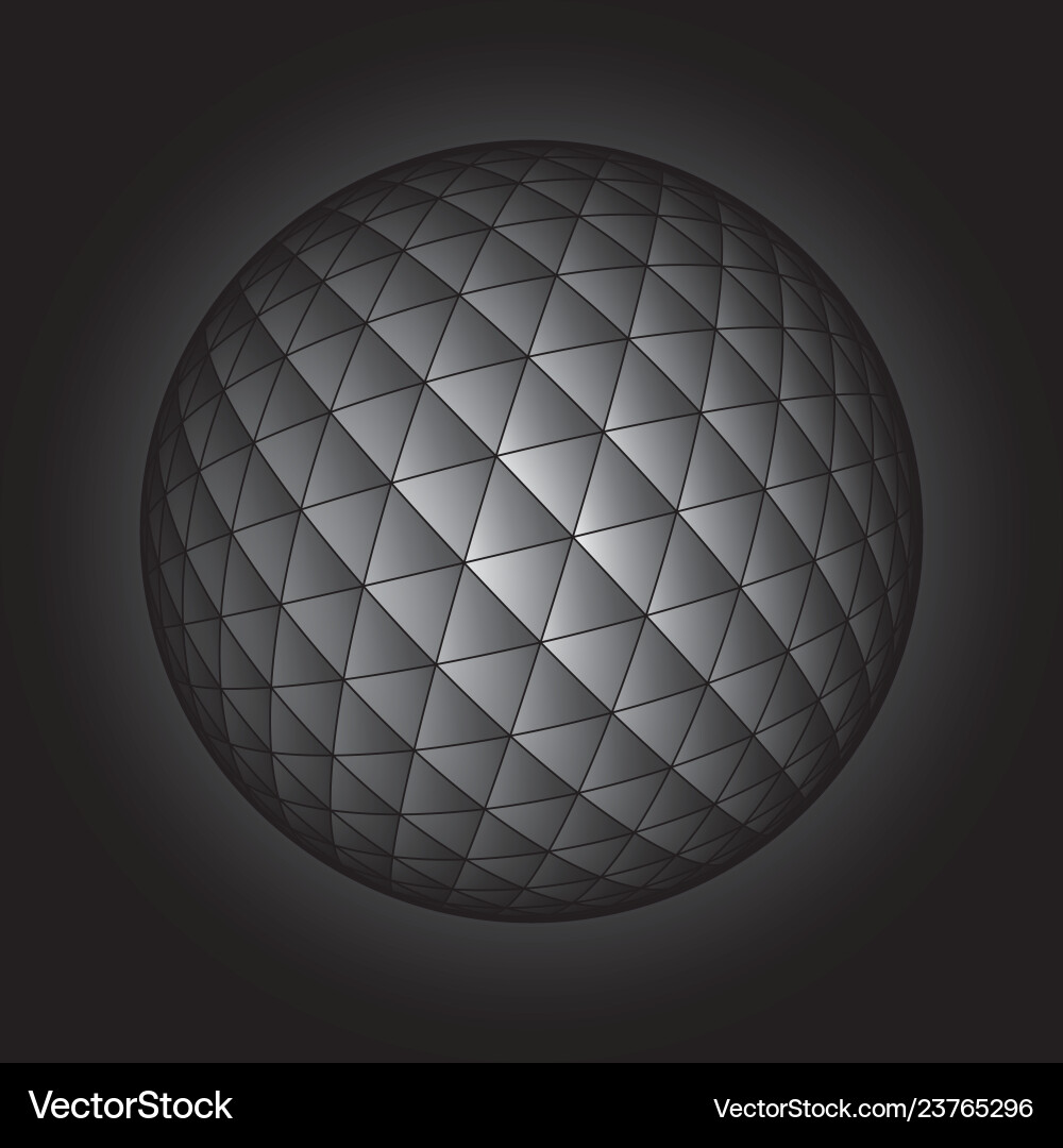 Triangular Mesh Sphere vector image