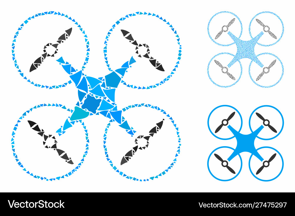 Air copter composition icon bumpy elements vector image