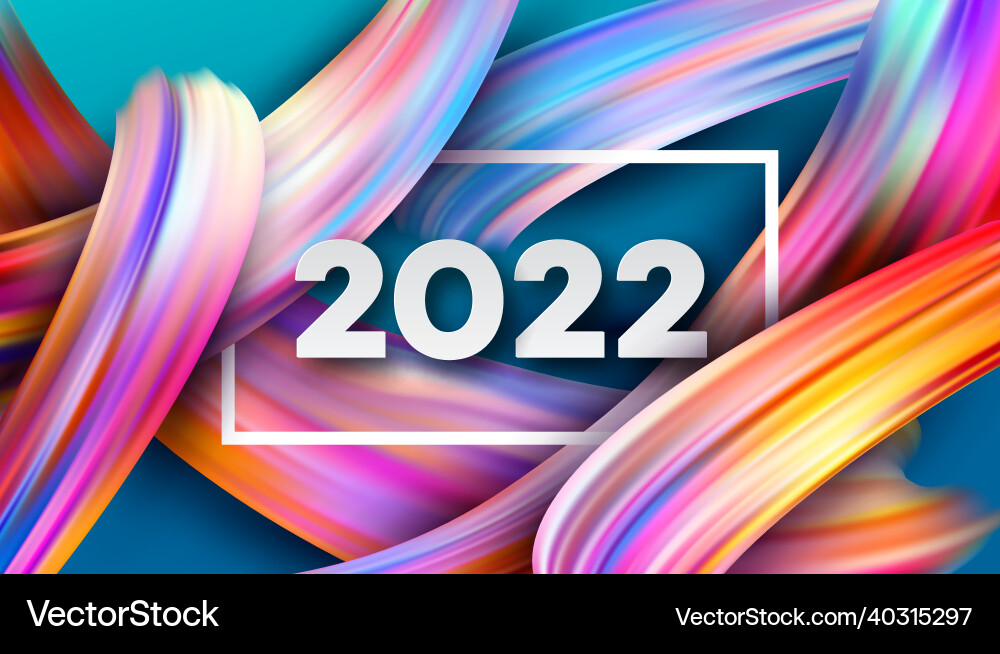 Calendar header 2022 number on colorful abstract Calendar header 2022 number on colorful abstract Vector Image