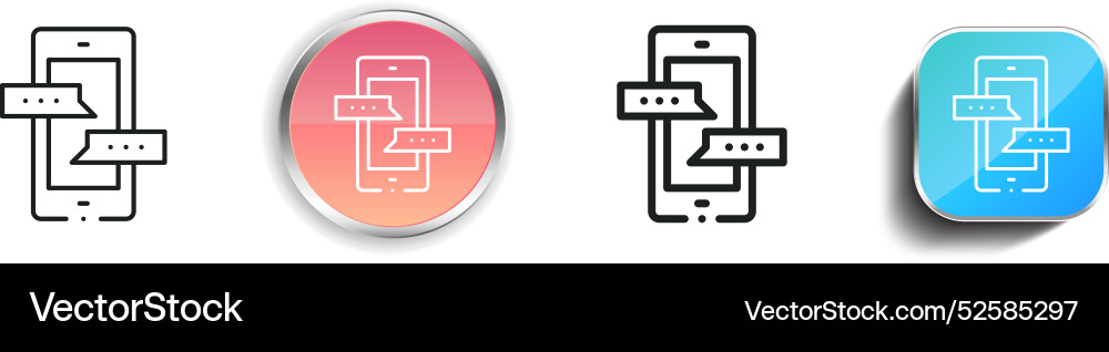 Chat bubble icon thin linear regular and button Chat bubble icon thin linear regular and button Vector Image