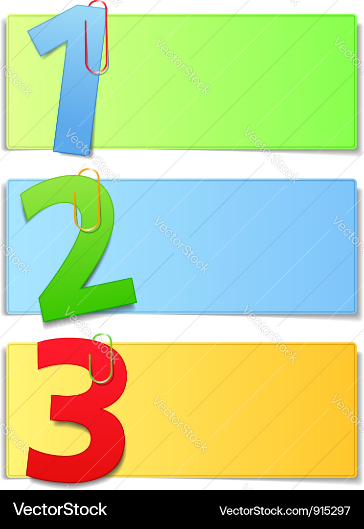 Colorful Number Cards Royalty Free Vector Image