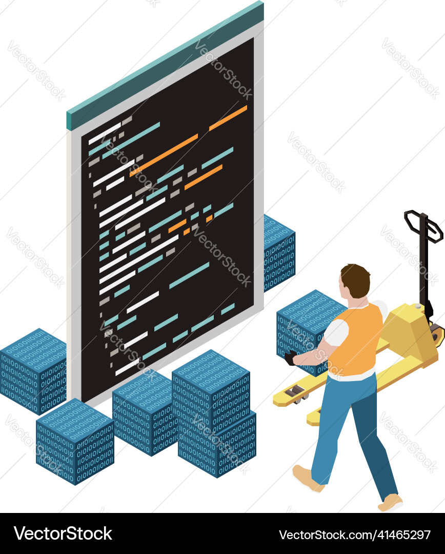 Cubes of code composition Cubes of code composition vector image