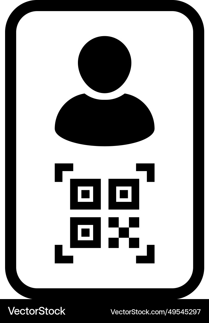 Digital id icon avatar with qr code Vector Image