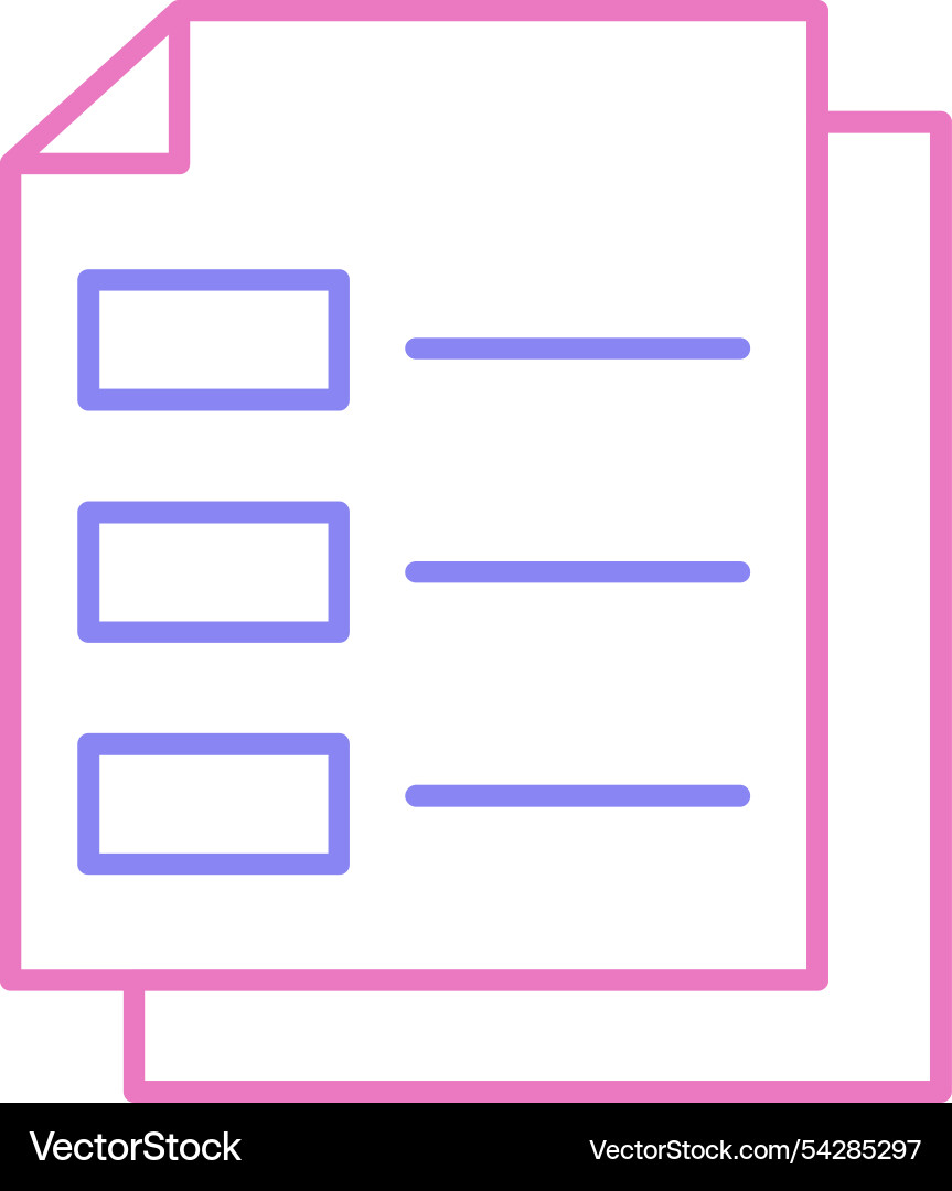 Document line two colour icon Vector Image