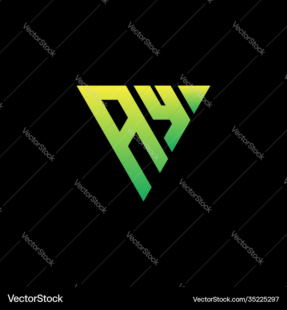 Initial triangle logo monogram with shape Initial triangle logo monogram with shape vector image