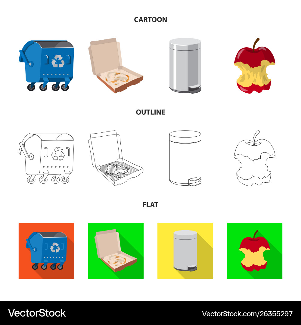 Isolated object dump and sort symbol set Isolated object dump and sort symbol set vector image