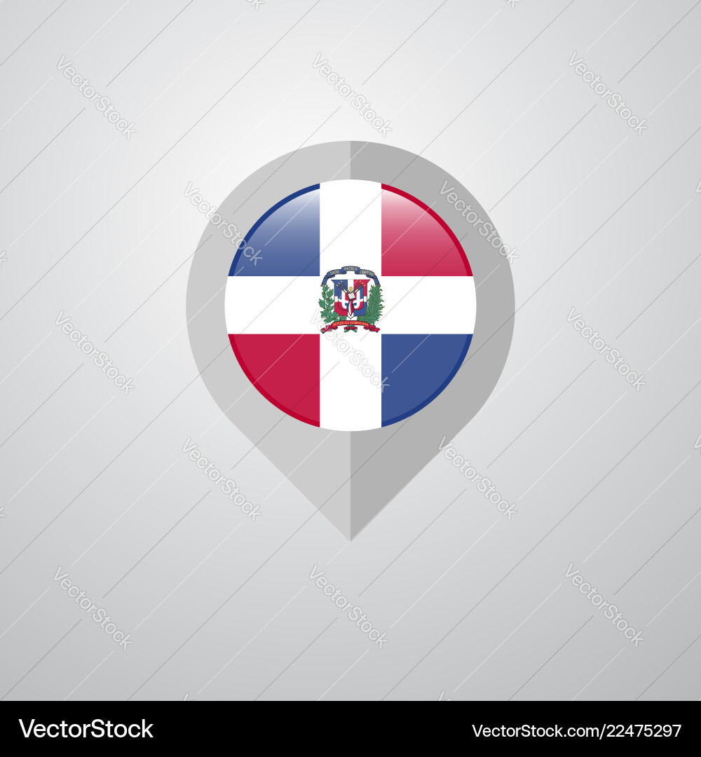 Map navigation pointer with dominican republic Vector Image