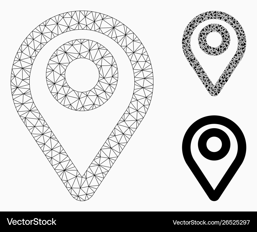 Map pointer mesh 2d model and triangle Map pointer mesh 2d model and triangle vector image