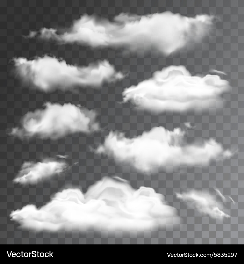 Realistic Cloudscape Collection Vector Image