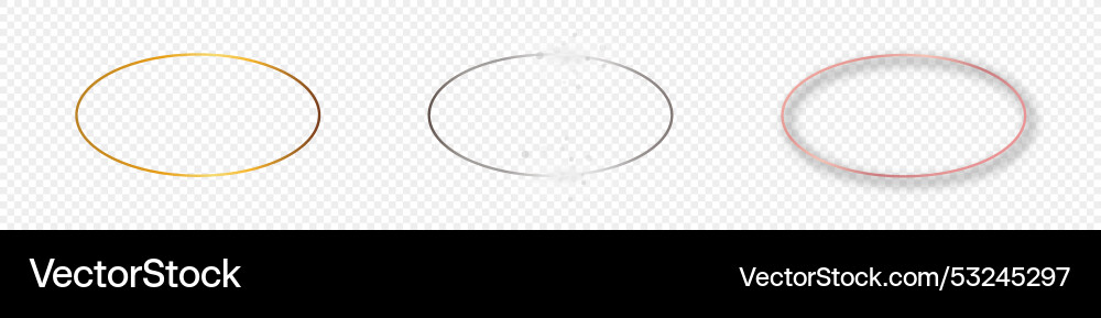 Set of three oval shape frames Set of three oval shape frames vector image