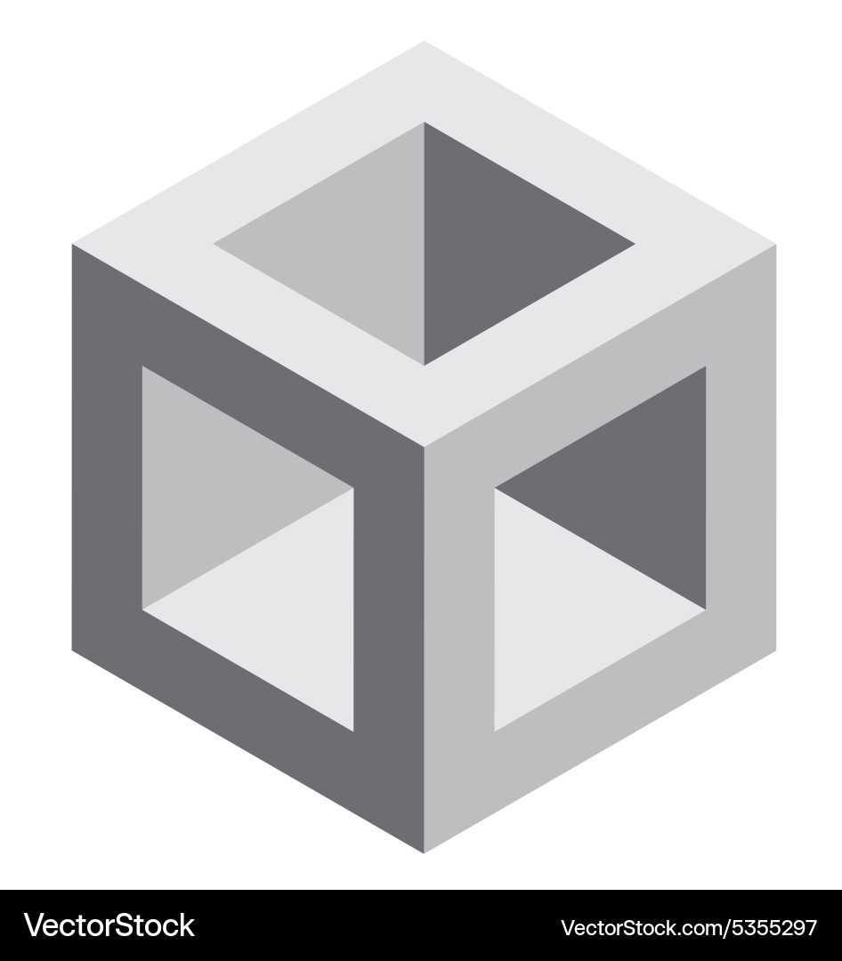 Three Dimensional Square Block vector image