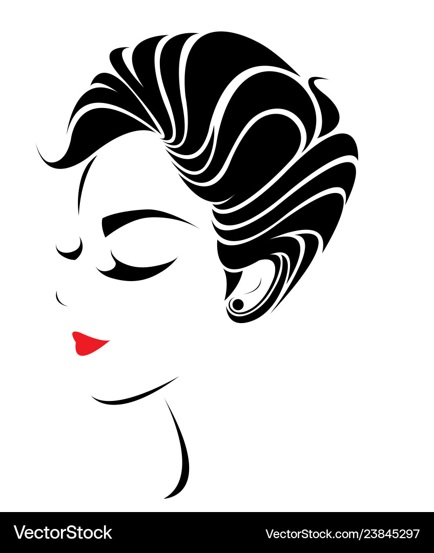 Women hair style icon logo face Vector Image