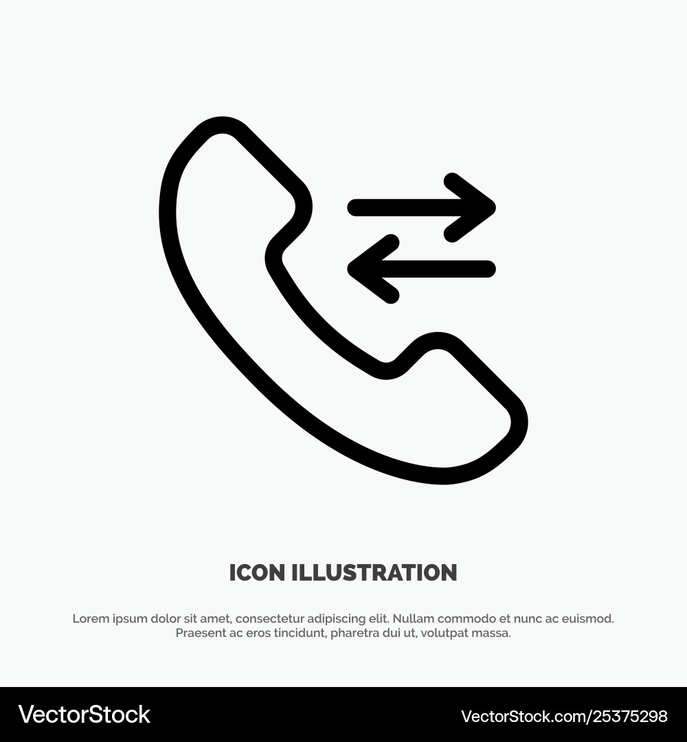 Answer call contact us line icon Vector Image