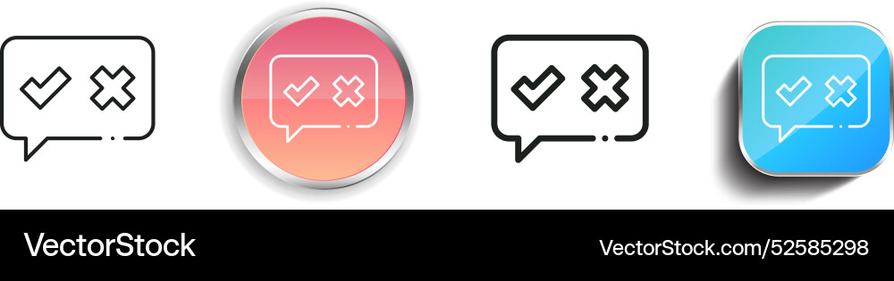 Chat bubble icon thin linear regular and button Vector Image