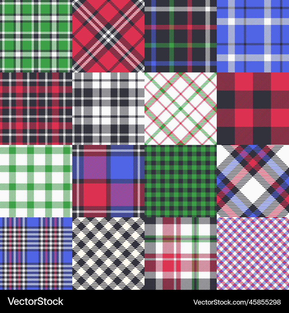 Classic Check Pattern Set Vector Image