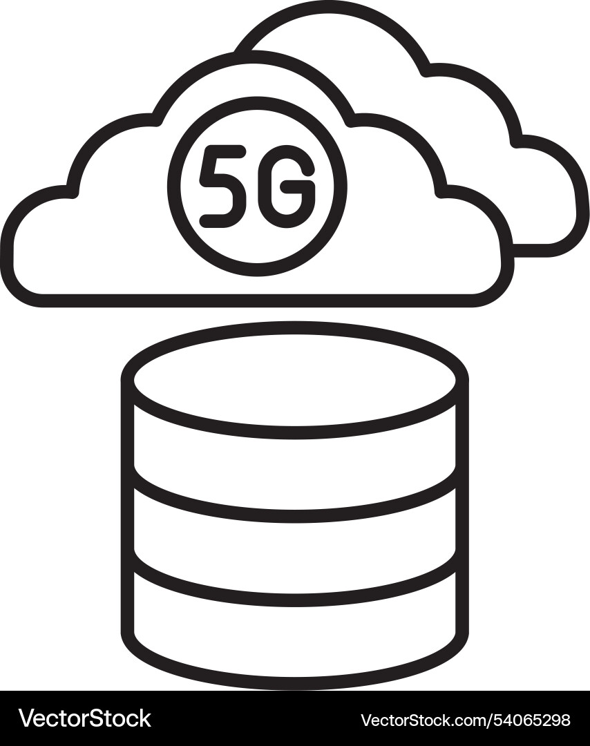 Cloud database line icon design vector image