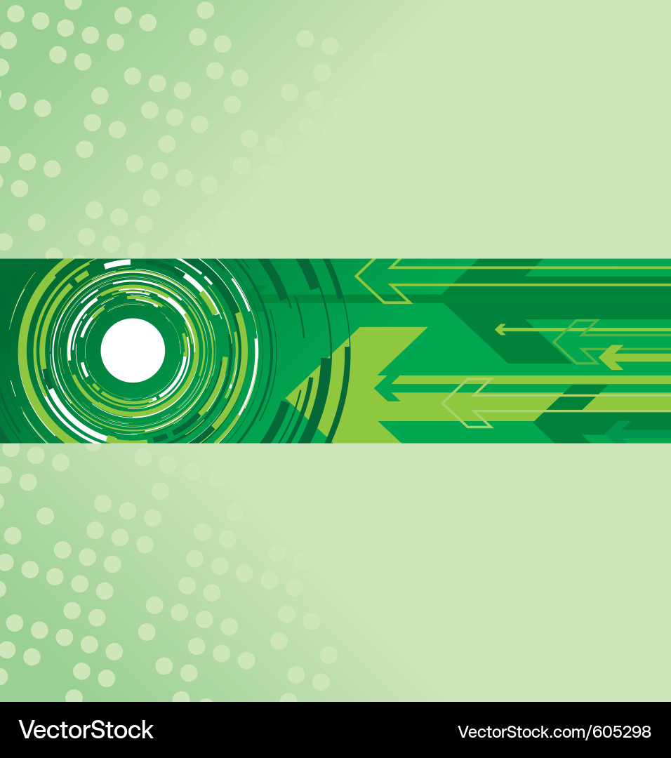 Dynamic Green Arrow and Circle Background vector image