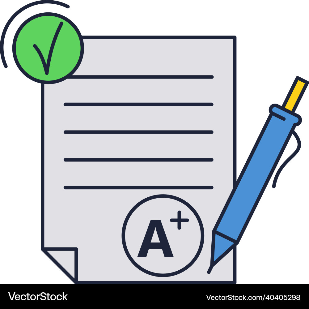 Homework icon check list form exam task Vector Image